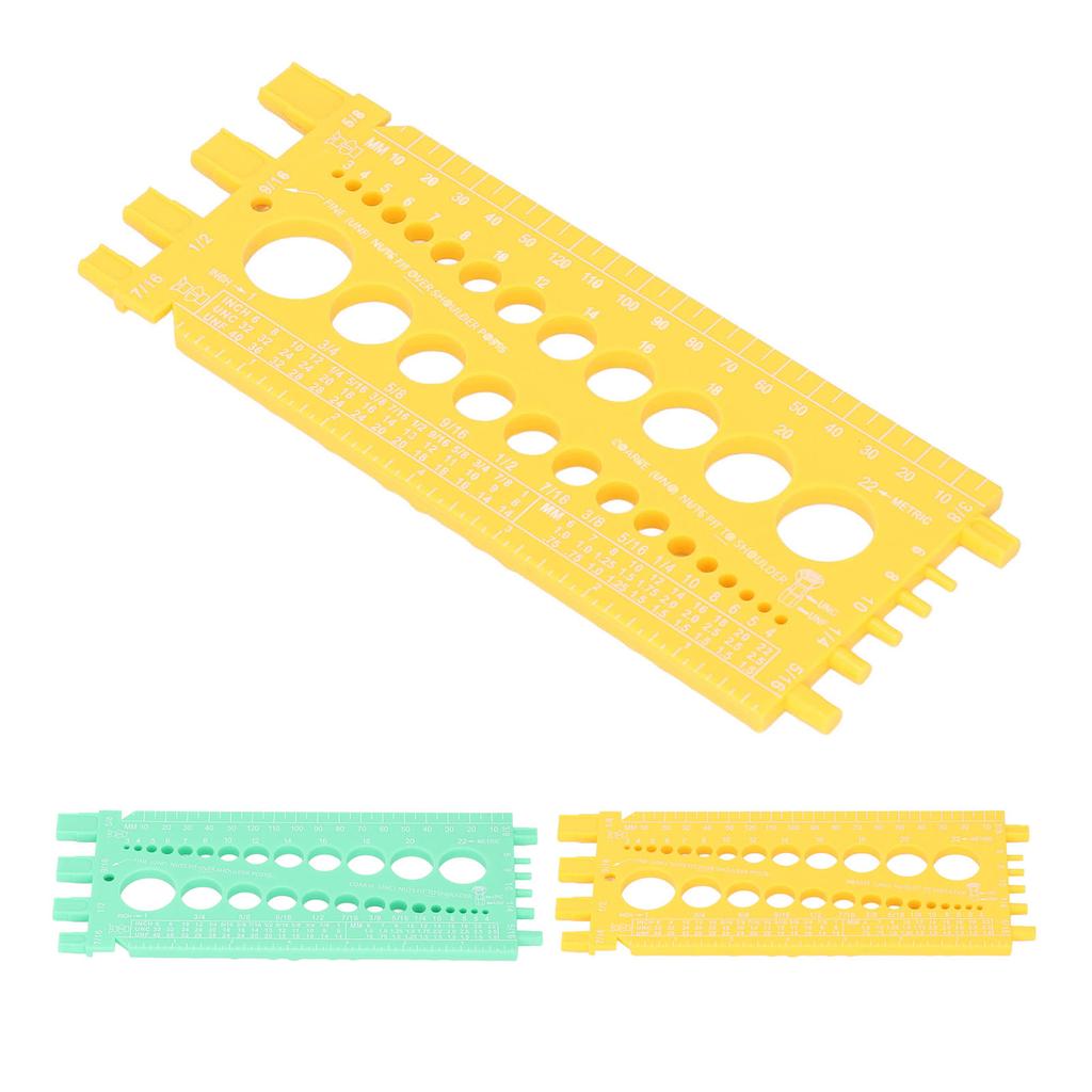 Инструмент для измерения болтов, пластиковый, интегрированный, портативный, дюймовая и миллиметровая шкала, резьбомер для гаек и болтов