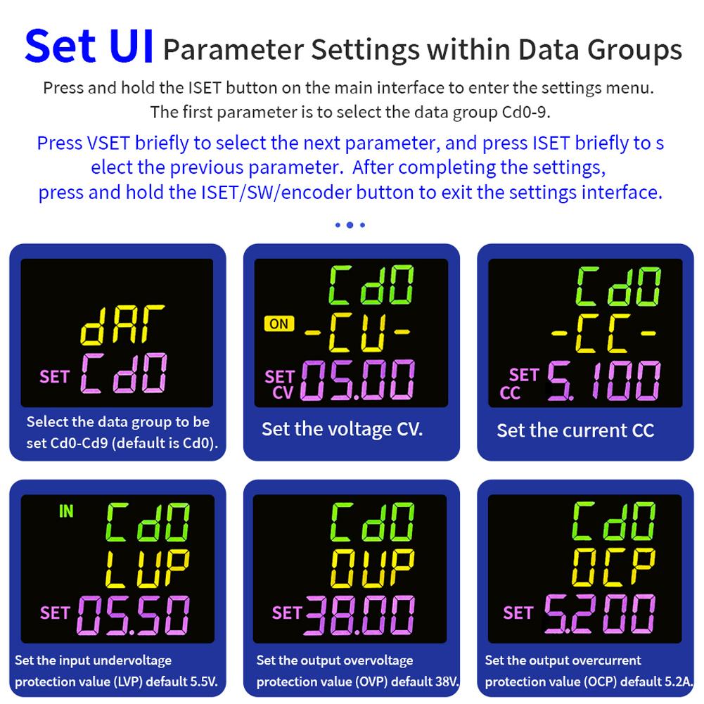 Цифровой регулятор напряжения постоянного тока, модуль питания, полный угол обзора, цветной ЖК-дисплей VA