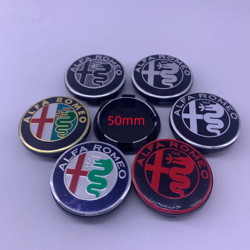 4 шт. 50 мм Для Alfa Romeo Giulia Giulietta 159 156 MITO Stelvio GT Автомобильный значок Колпачки на центр колеса Наклейки на ступицу Автотюнинг CVQ1JUYFT2
