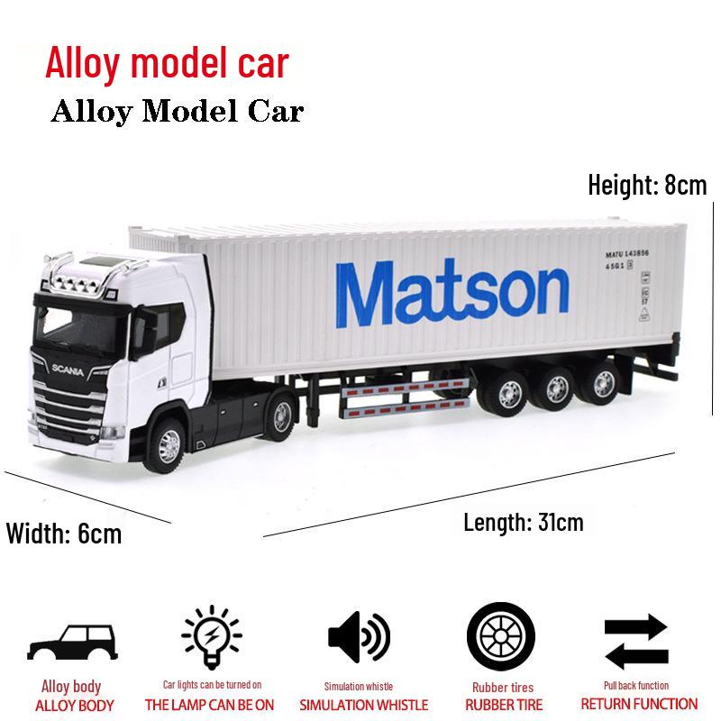 Модель контейнеровоза Scania из сплава - Двухъярусный полуприцеп-игрушка