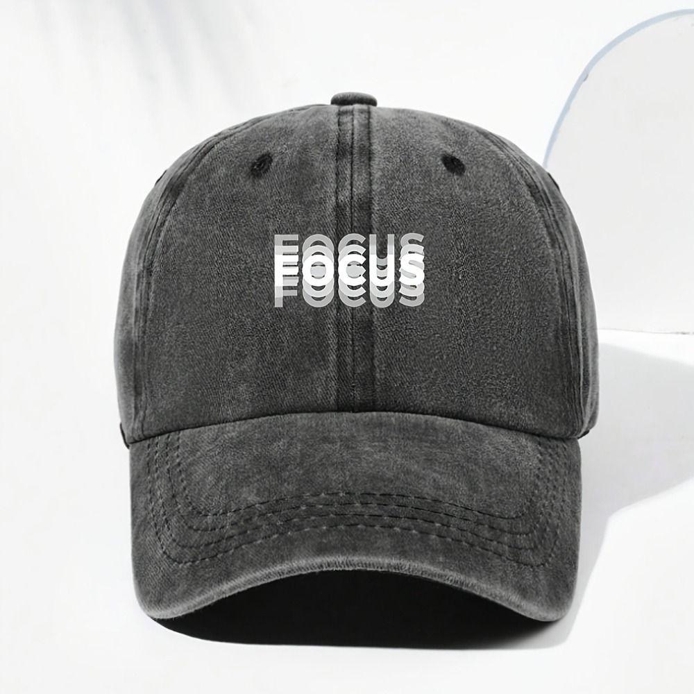 Letter Printed Baseball Cap Adjustable Curved Brim Hat Vintage Dad Hat For Men Women