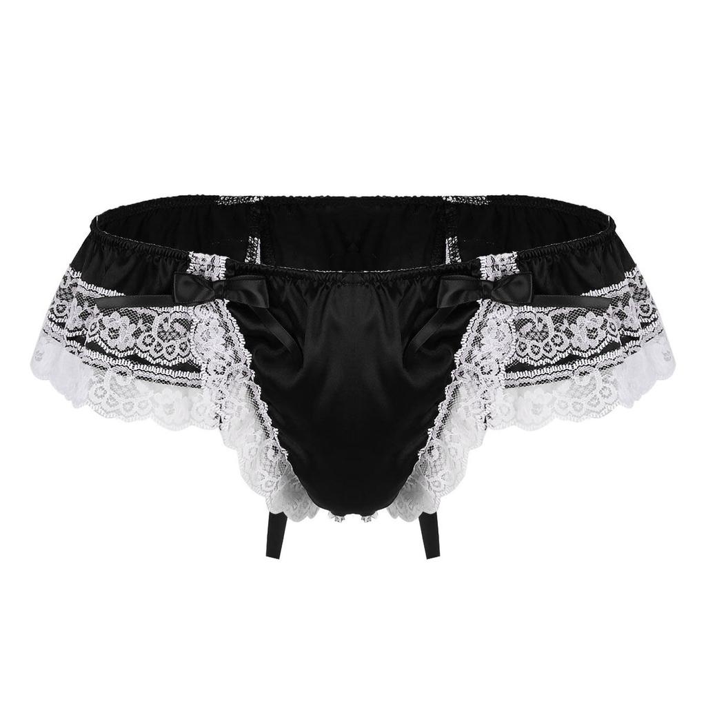 Сексуальные мужские кружевные трусы с открытой попкой, низкие стринги, нижнее белье, трусики
