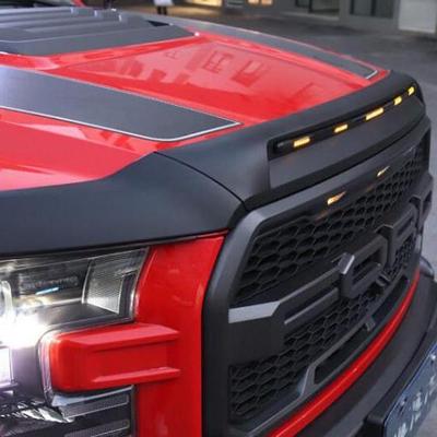 Дефлектор капота с ходовыми огнями для Ford Raptor F150 2017-20, для гравия и насекомых