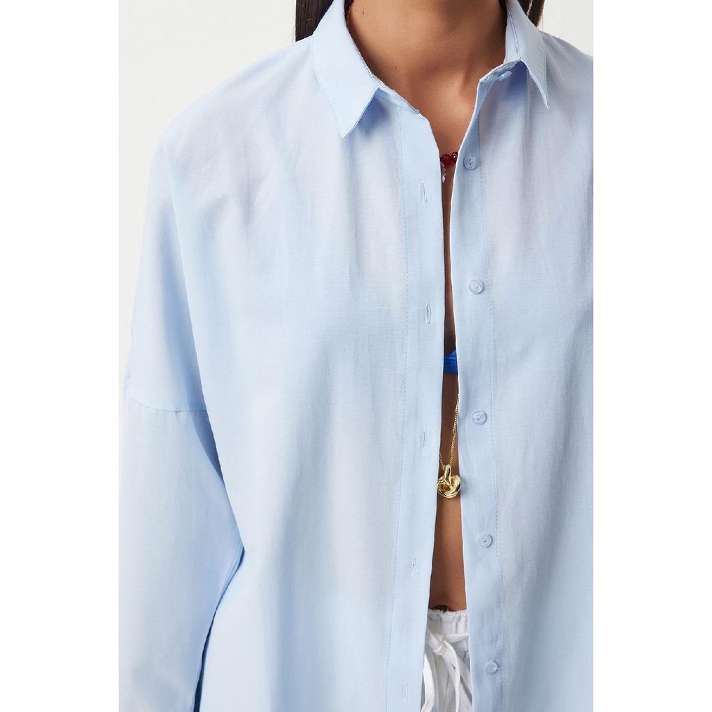 Базовая рубашка Oversize шоколадного цвета