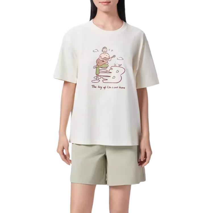 New Balance x PK Attractive Lifestyle Drop Shoulder Sleeve T Shirt Women's White NEE26092-IV