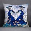 Peacock Feather Pattern Decorative Throw Pillow Cover D Printed Polyester Cushion Case xcm for Chinese Style Home Decor