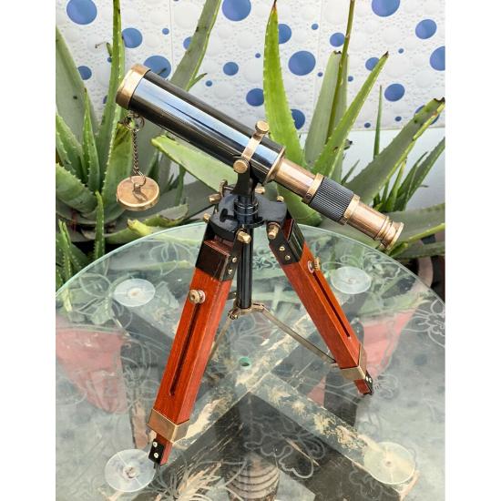 Старинный штативный латунный телескоп с регулируемой подставкой для штатива - настольный латунный телескоп с антикварной отделкой, подарок для папы, подарок на День святого Валентина