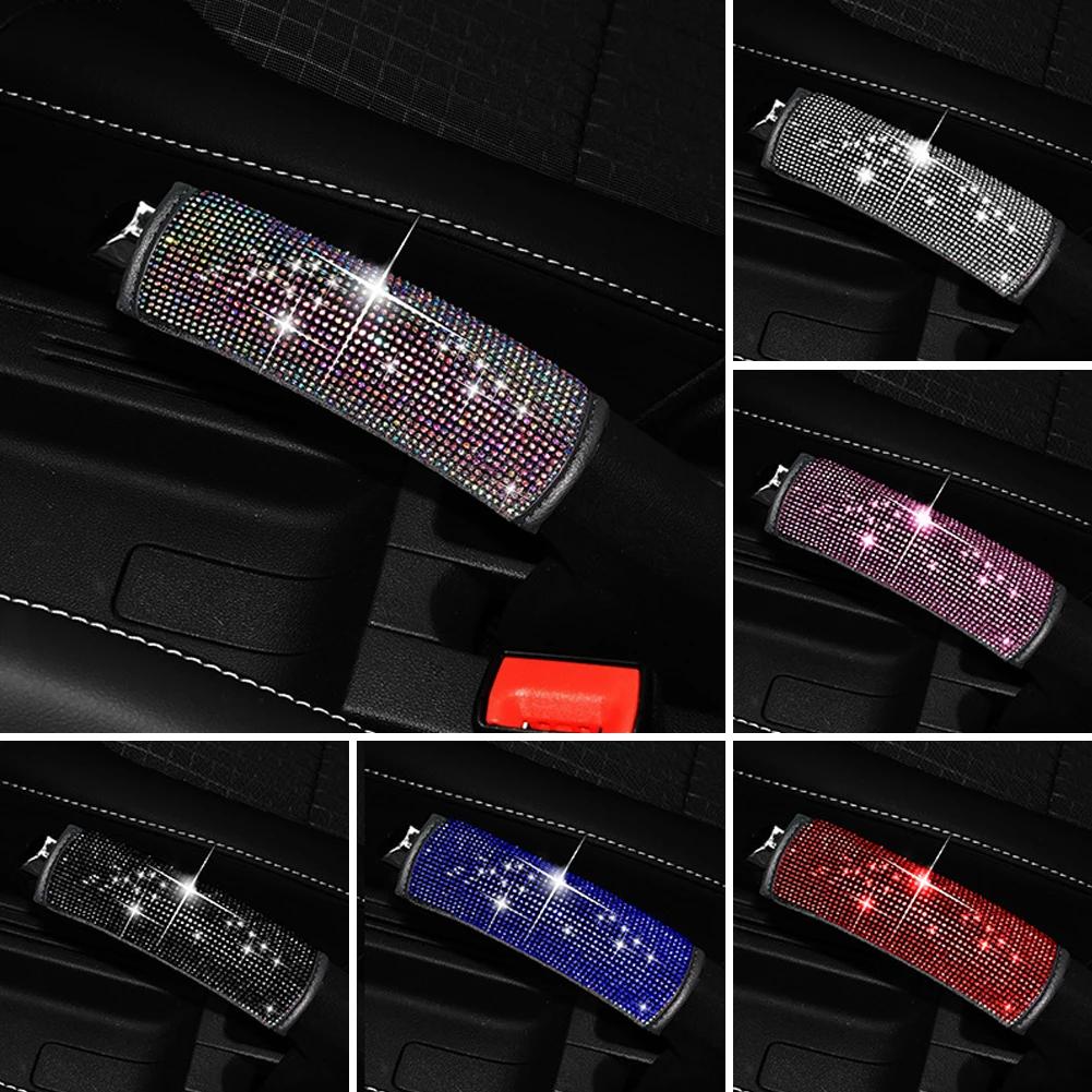 Чехол для ручного тормоза автомобиля со стразами, кожаный, противоскользящий, для ручного тормоза, защитный декор, универсальные аксессуары для интерьера для женщин