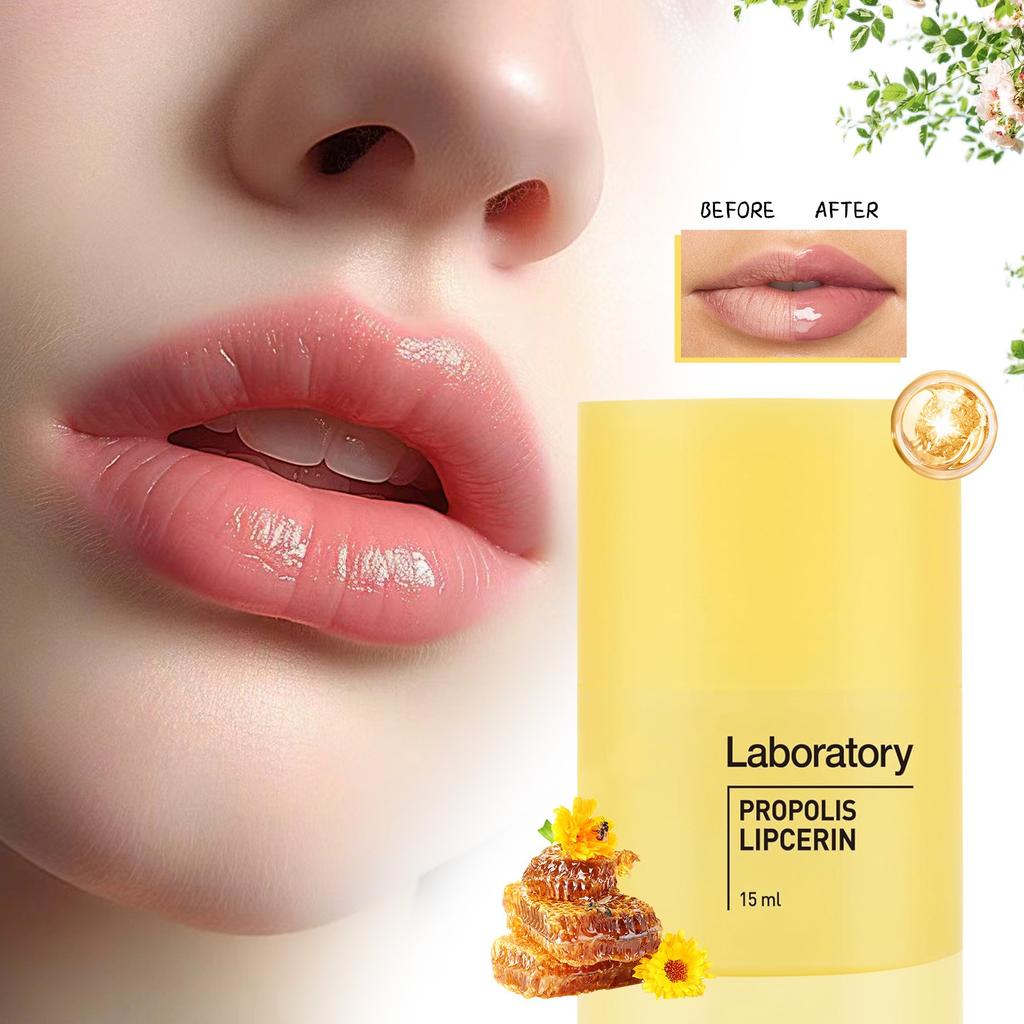 Honey Jelly Lip Balm Propolis Lip Gloss, Lip Nourish Lip Skin, Moisturizing Lip Care Lipstick 15ML