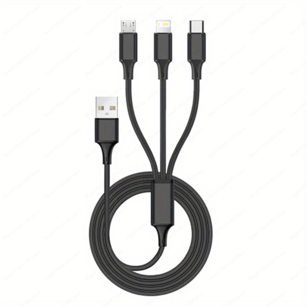 3 In 1 USB Type C Cable Phone Charge Cable Nylon Braided Universal Charging Cord For Iphone 16 15 14 13 12 Pro Max Xiaomi Huawei
