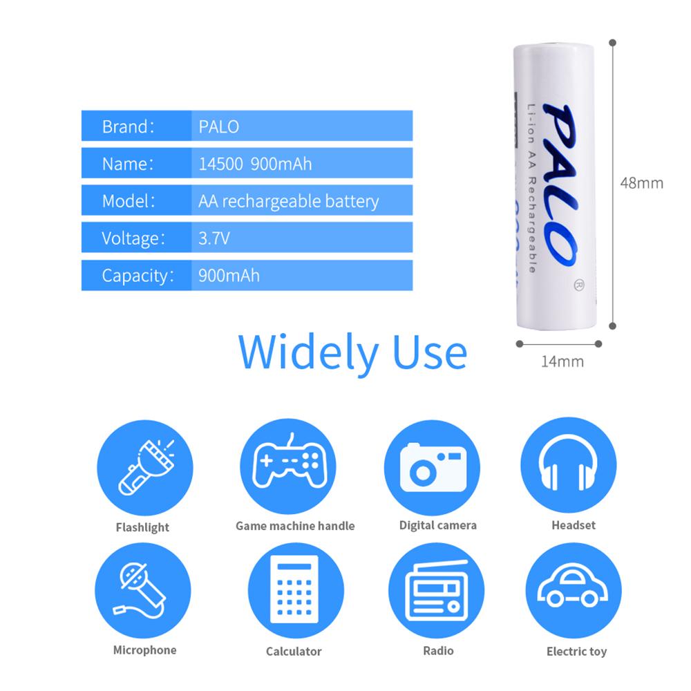 PALO 28 шт. 900 мА 3,7 В литий-ионная аккумуляторная батарея 14500 батарея AA