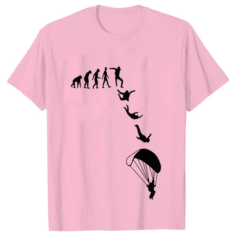 Men Tshirt Funny Skydiving Graphic Y2k Tops Sky Diving Short Sleeve Tees Skydiver Clothing Parachute Evolution Jumping Shirts