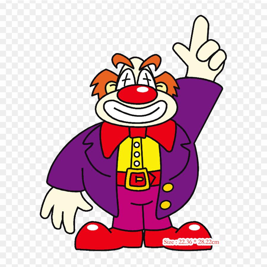 Happy Cartoon Clown Face Clown Joker Iron On Heat Transfer Printing Vinyl Patches Sticker for Clothes DIY Appliques Washable Patches
