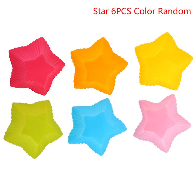 6PCS Silicone Cake Cupcake Cup Cake Tool Bakeware Baking Silicone Mold Cupcake