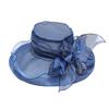 Женская шляпа-дерби из органзы для церкви, летняя шляпа с широкими полями, для свадьбы, для защиты от солнца, для укладки на открытом воздухе, для свадебного чаепития
