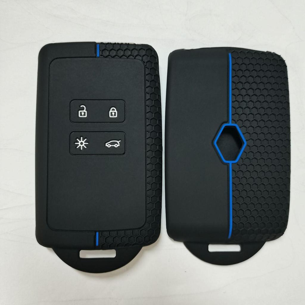 Силиконовый чехол для автомобильного ключа с узором Renault для полнофункциональных четырехкнопочных ключей