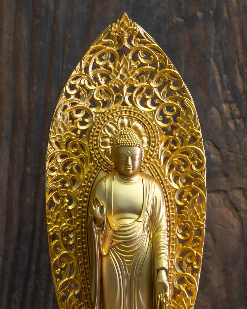 Amitabha Buddha statue, 25cm (gold plated/24k gold), sculptor: Matsuhisa Horin, model: "Jodo sect/Jishu sect", Takaoka bronzeware (Amitabha Buddha/XL)