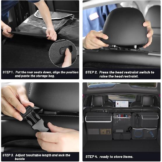 Back Seat Trunk Organizer Hanging Car Organizer Trunk Foldable Cargo Storage With 7 Large Pockets