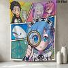 Re Zero Настенный Гобелен Эстетичный Настенный Подвес Печатная Тканевая Покрывало Декоративные Гобелены Для Спальни Гостиной Домашний Декор