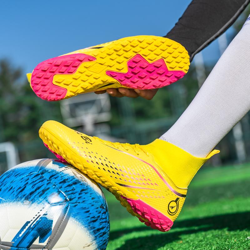 Футбольные бутсы мужские/женские 33-46 с мягкой резиновой подошвой, короткие гвозди, искусственный газон, детские футбольные бутсы