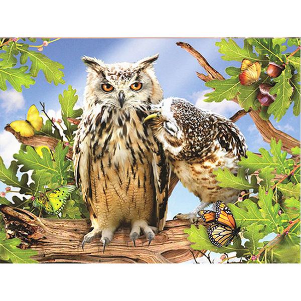 DIY 5D Алмазная картина Сова Животное Полная круглая Алмазная вышивка Вышивка 5D Горный хрусталь