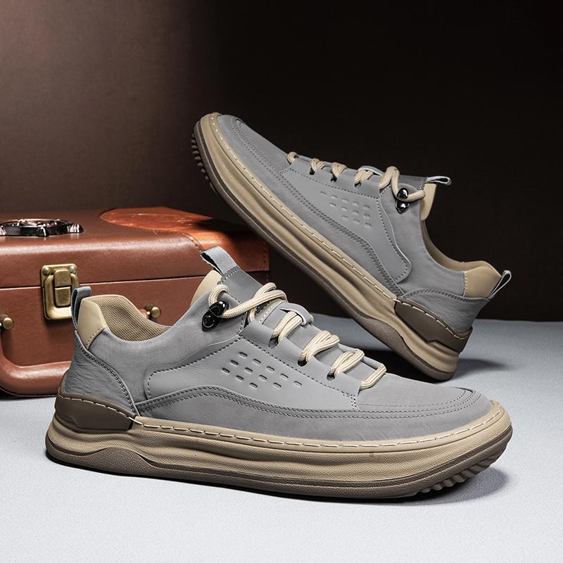 Мужские кроссовки из натуральной кожи, нескользящая мужская спортивная обувь, удобная мужская обувь для отдыха на открытом воздухе, новая модная обувь для треккинга, кроссовки