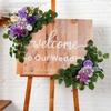 Приветственный знак для свадебной церемонии на открытом воздухе с прочной искусственной цветочной композицией. Легкая установка для украшения входа на церемонию.