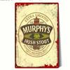 Металлическое Настенное Искусство, Винтажная Жестяная Вывеска Паб-Бар Murphy's Irish Stout Ретро Постер 8x12 Дюймов