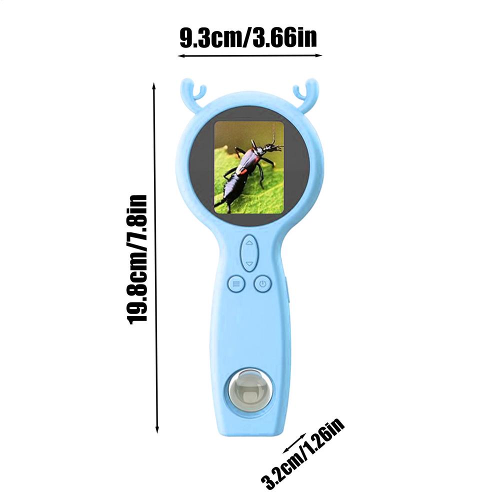 Portable Microscope For Kids 50X Portable Digital HD Magnifier Two Lens Multi-Functional Magnifying Glass Supports Photo And