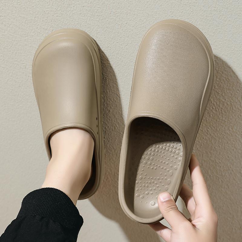 Летние мужские новые тапочки для улицы, противоскользящие, для хайкинга, на платформе, водонепроницаемые, женские, цельнолитые поварские туфли из ЭВА