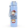 1PC Christmas Cat Santa Hat Winter Pattern 750ml Color Plastic Sports Water Bottle Leakproof Flip Straw Lid Suitable for Sports Office Home Use