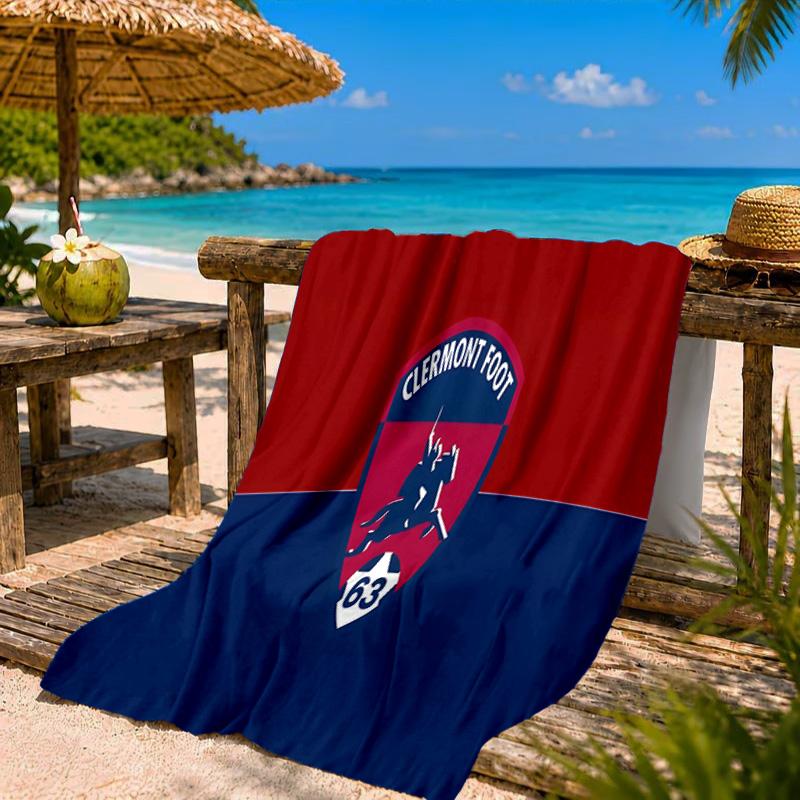 Clermont Foot Crest Design Beach Towel Microfiber Beach Towel, Lightweight and Quick-Dry, for Summer Travel, Swimming Pool Fan Birthday Gift
