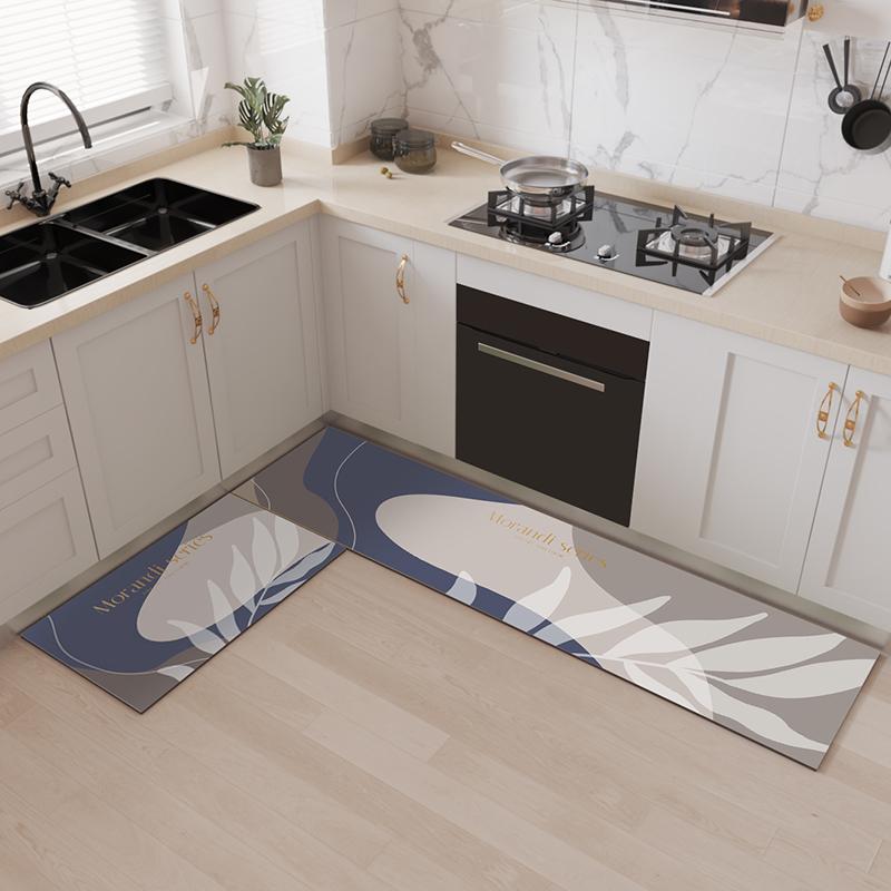 Green Forest Kitchen Floor Mat Non-Slip Oil Resistant Carpet Mud Absorbent Foot Mat