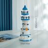 Nautical Ocean Lighthouse Decor for Home - Nautical Lighthouse Decor, Mediterranean Sea Beach Style Watchtower Wooden Nautical Tower Ornament Figurine