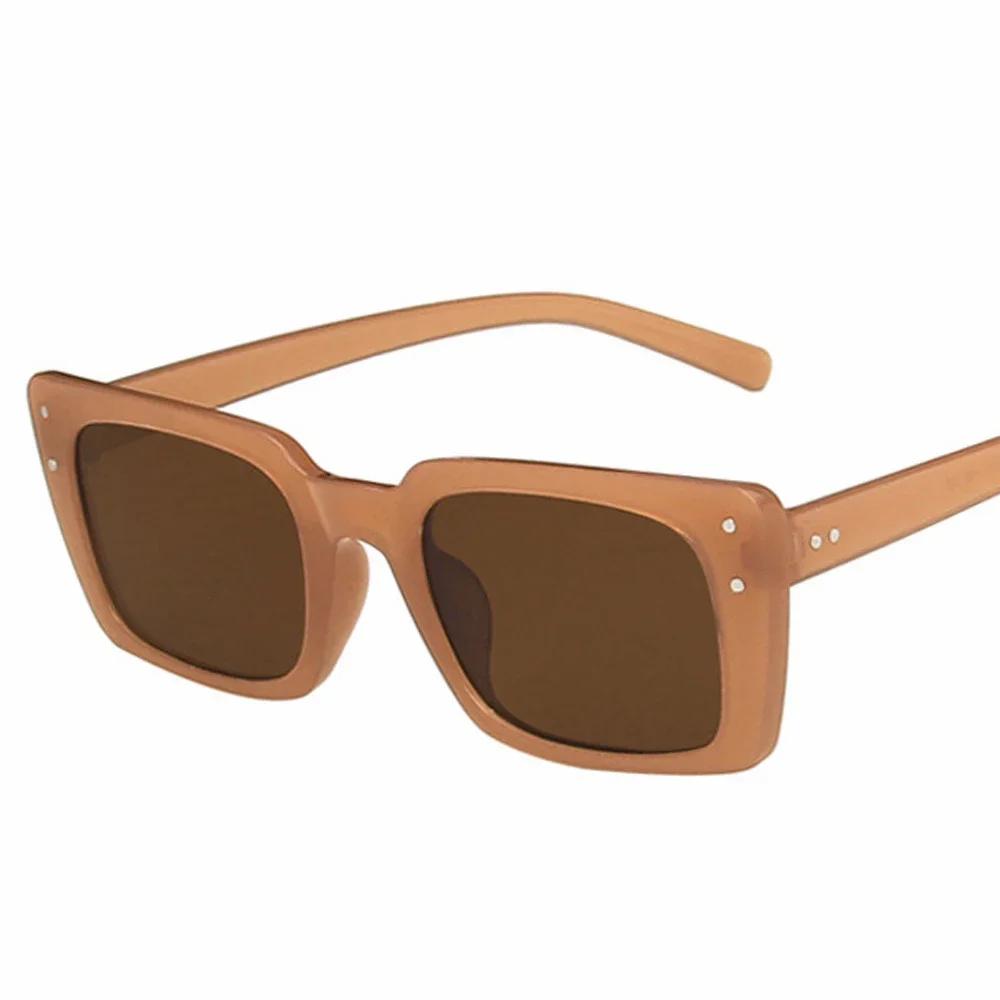 Винтажные маленькие квадратные солнцезащитные очки женские модные солнцезащитные очки Uv400 овальные градиентные линзы цвета чая мужские панк солнцезащитные очки Eil Homme