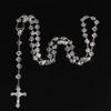 Long Chain Rosary Necklace Catholic Rosary Crucifix Pendant Chain  Religious Gift