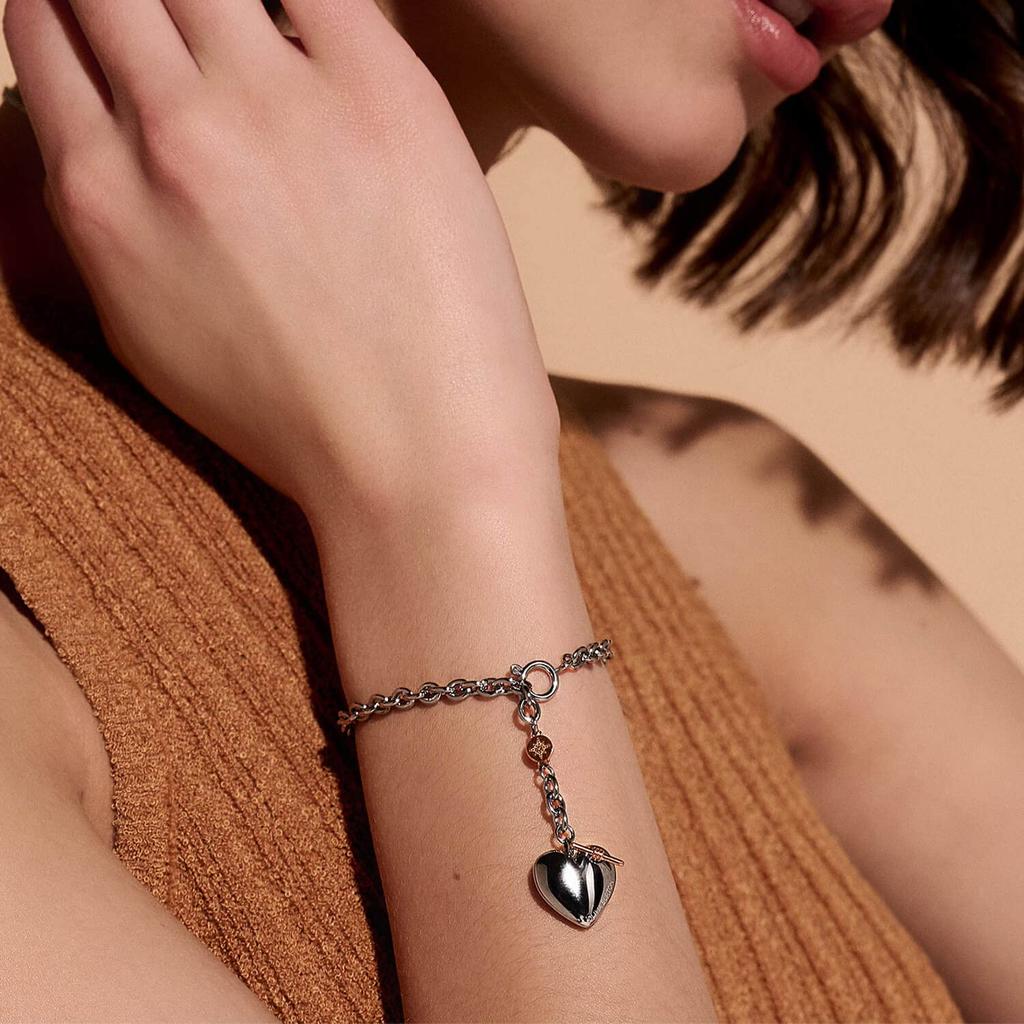 Olivia Burton Classic Knot Heart Silver Bracelet Women's (obj24100035)