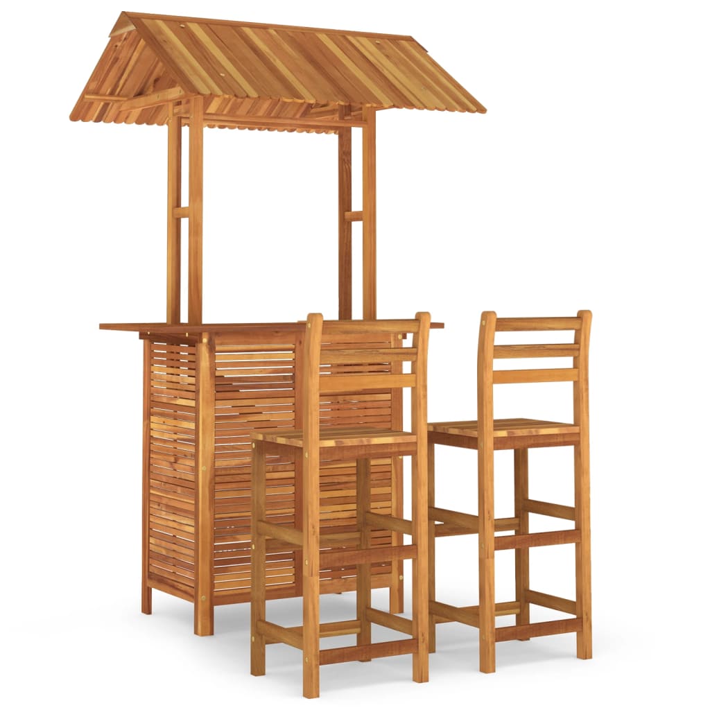 3 Piece Garden Bar Set Solid Acacia Wood