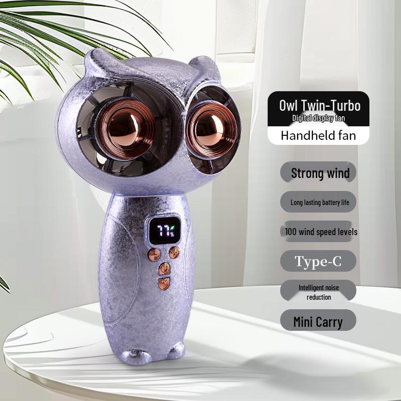 Mini Handheld Turbo USB Charging Owl Fan – Portable and Cute Design