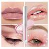 Women's 2-in-1 Pearlescent Glitter Lip Gloss and Liquid Eyeshadow Set | Long Lasting Waterproof Shimmer Makeup for Lips and Eyes