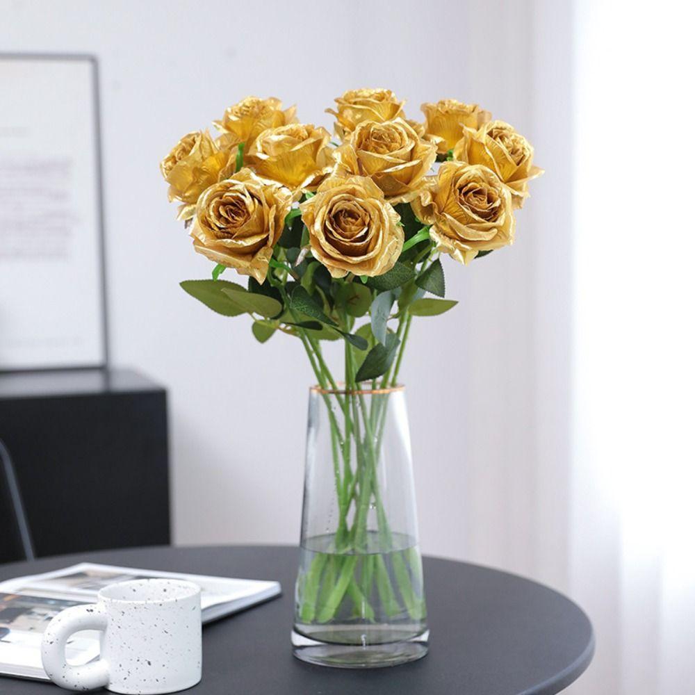 Rainbow Colorful Artificial Roses Flowers Realistic Touch Fake Flowers Mother's Day