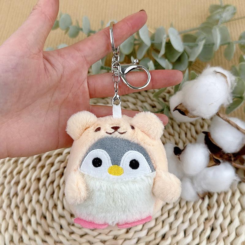 Cute Penguin Plush Key Ring Tourist Hat Penguin Keychain For Girls Gifts Creative School Bag Keychain