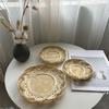 Round Wicker Bread Basket Home Organizer Bamboo Woven Basket Decorative Serving Tray Living Room