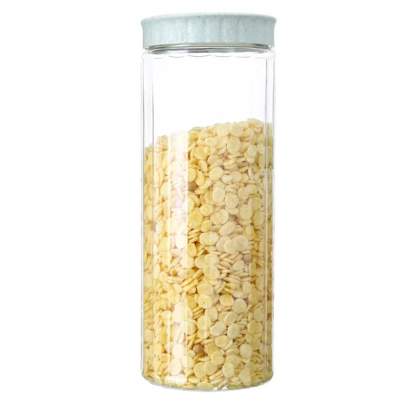 Kitchen Transparent Food Storage Container With Lids Durable Seal Pot Cereal Grain Bean Rice Sealed Plastic Milk Powder Jar