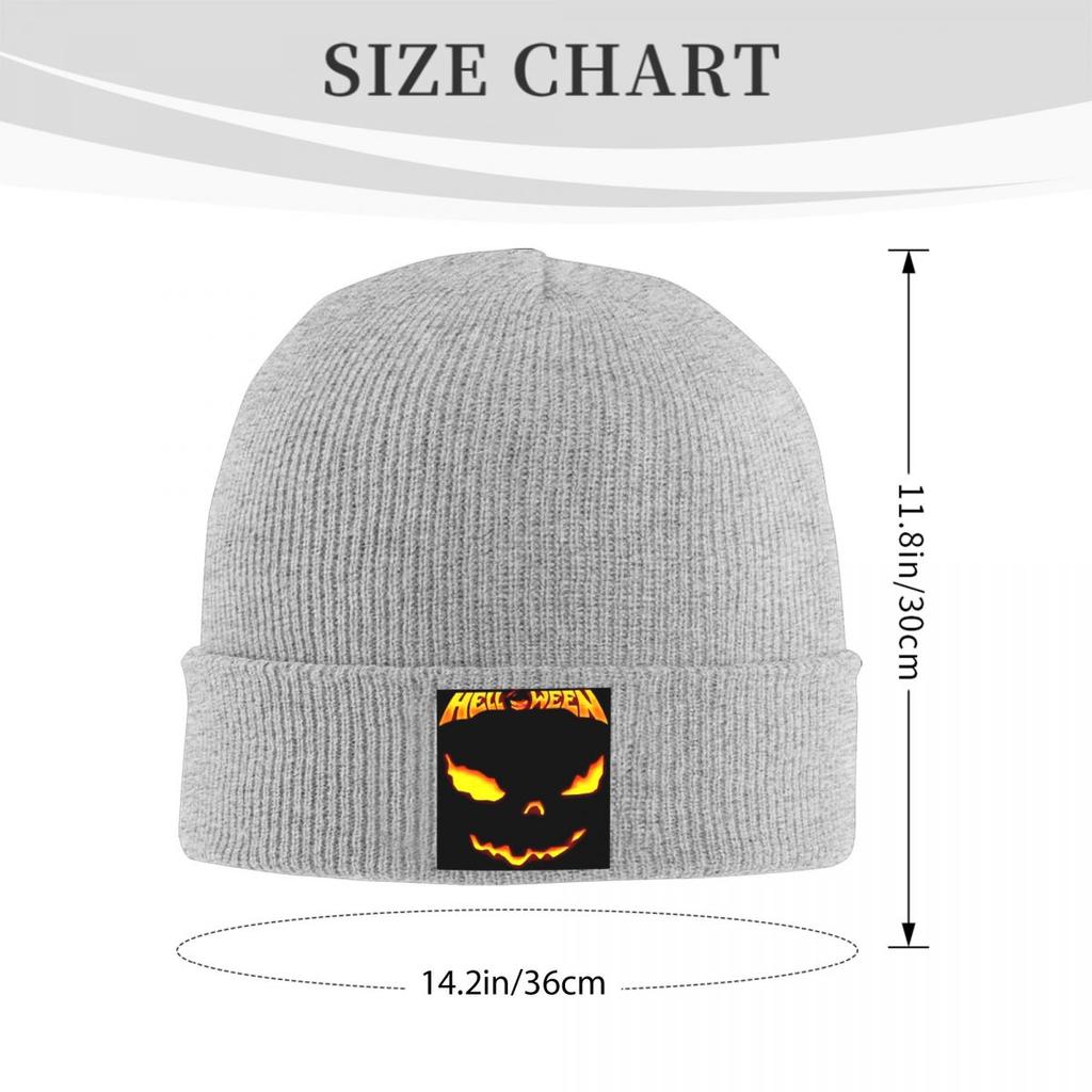 Helloween Rock Band Warm Knitted Cap Fashion Bonnet Hat Autumn Winter Outdoor Beanies Hats for Unisex Adult