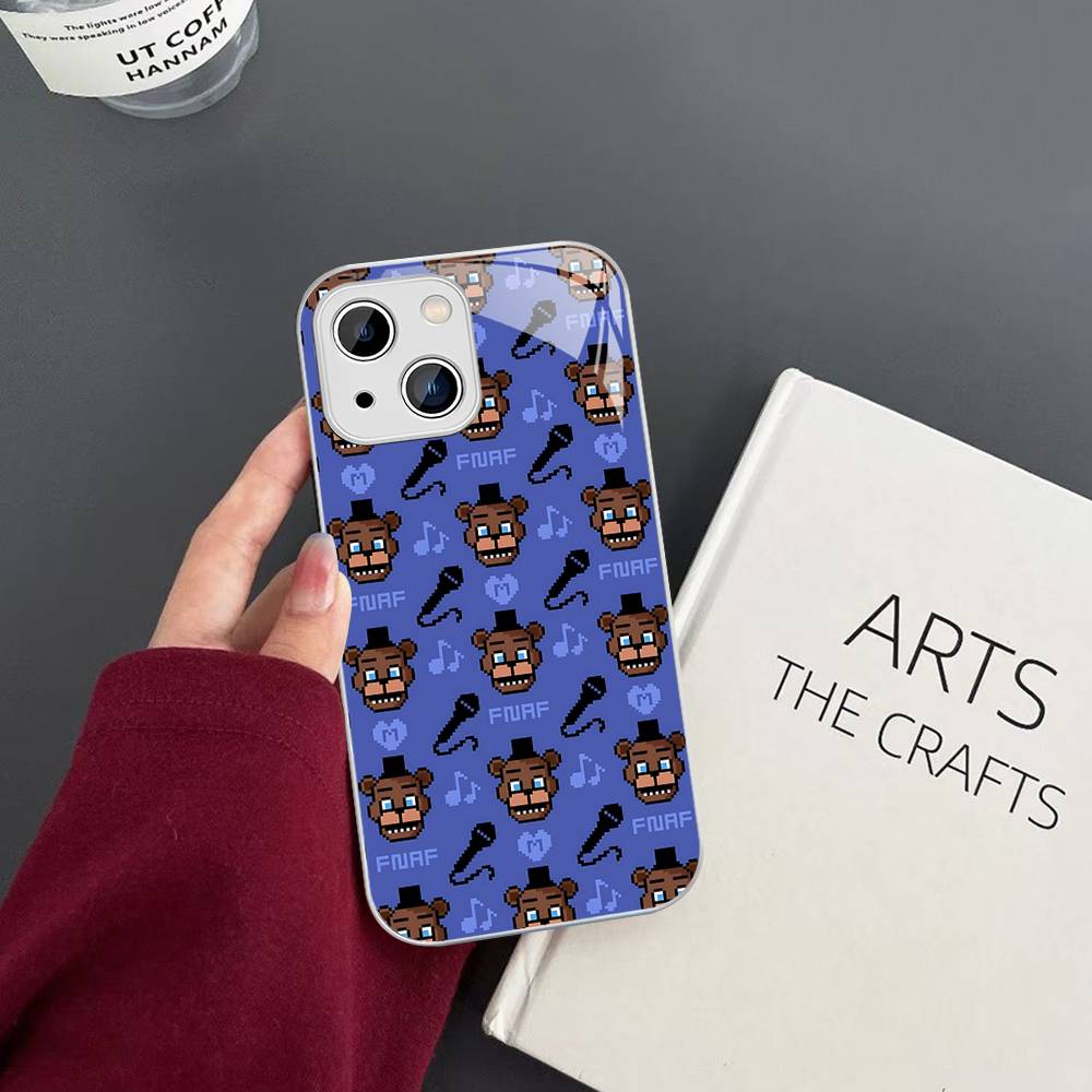 Fnaf Five-nights-At-Freddys Аниме Для iPhone 14 13 12 Mini 11 Pro XS Max X XR 14 Plus Закаленное Стекло Чехол
