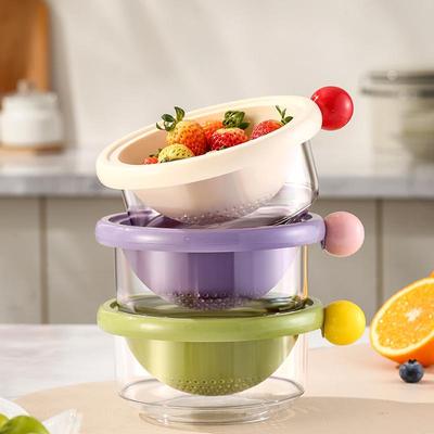 Улучшенная двухслойная корзина для мытья фруктов и овощей для домашней кухни