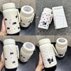 Изолированная большая бутылка для воды с рисунком кошек и герметичной крышкой для студентов и тех, кто ездит на работу
