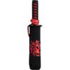 Santos Folding Umbrella Sengoku Umbrella Carp Bag Approximately 96cm In Diameter Black -wakizashi- (Red)/Umbrella Opened JK-160-03