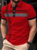 Men Summer Striped Short Sleeve Casual Commuting Polo Shirt